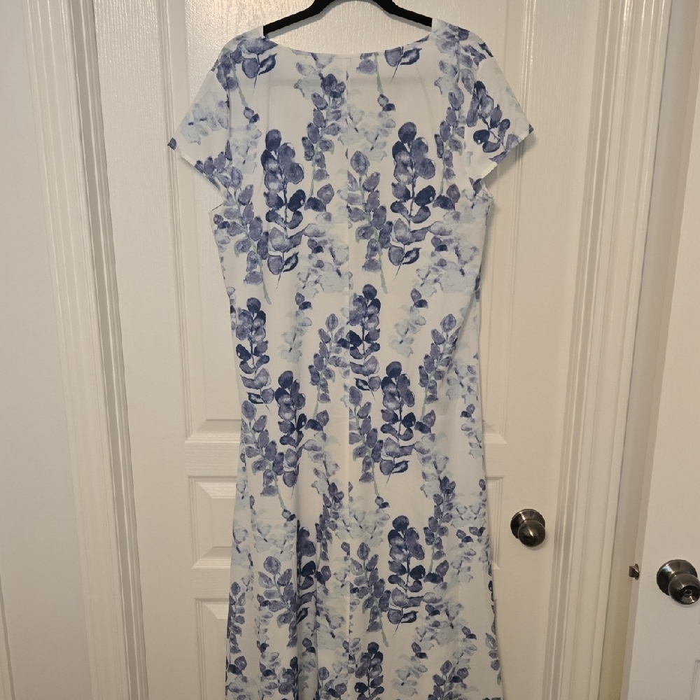 Elegant Blue Flutter Sleeve Maxi Sundress for Weddings - Picture 4 of 4